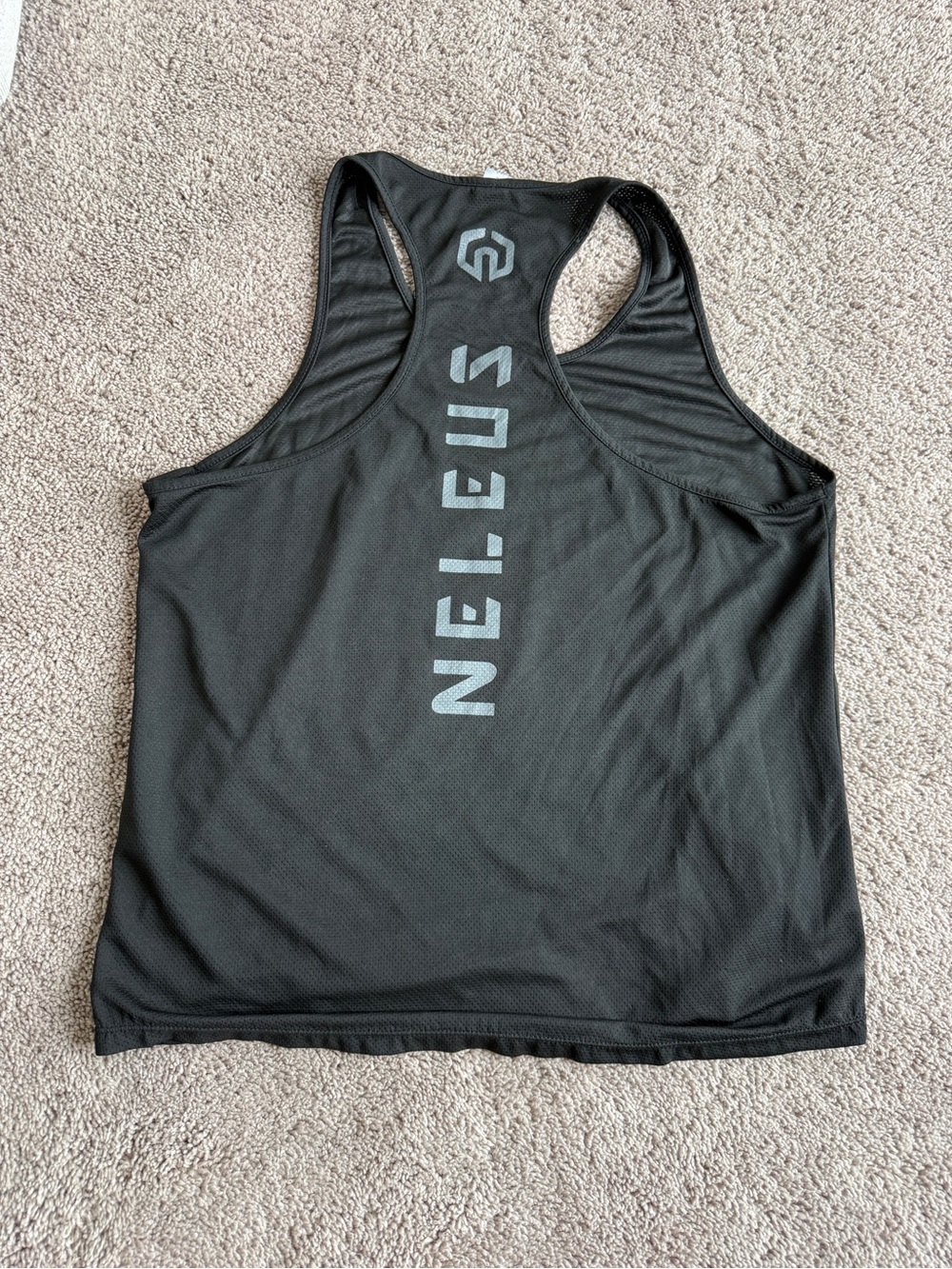 Neleus Men's Black Mesh Racerback Tank Top - Performance Training